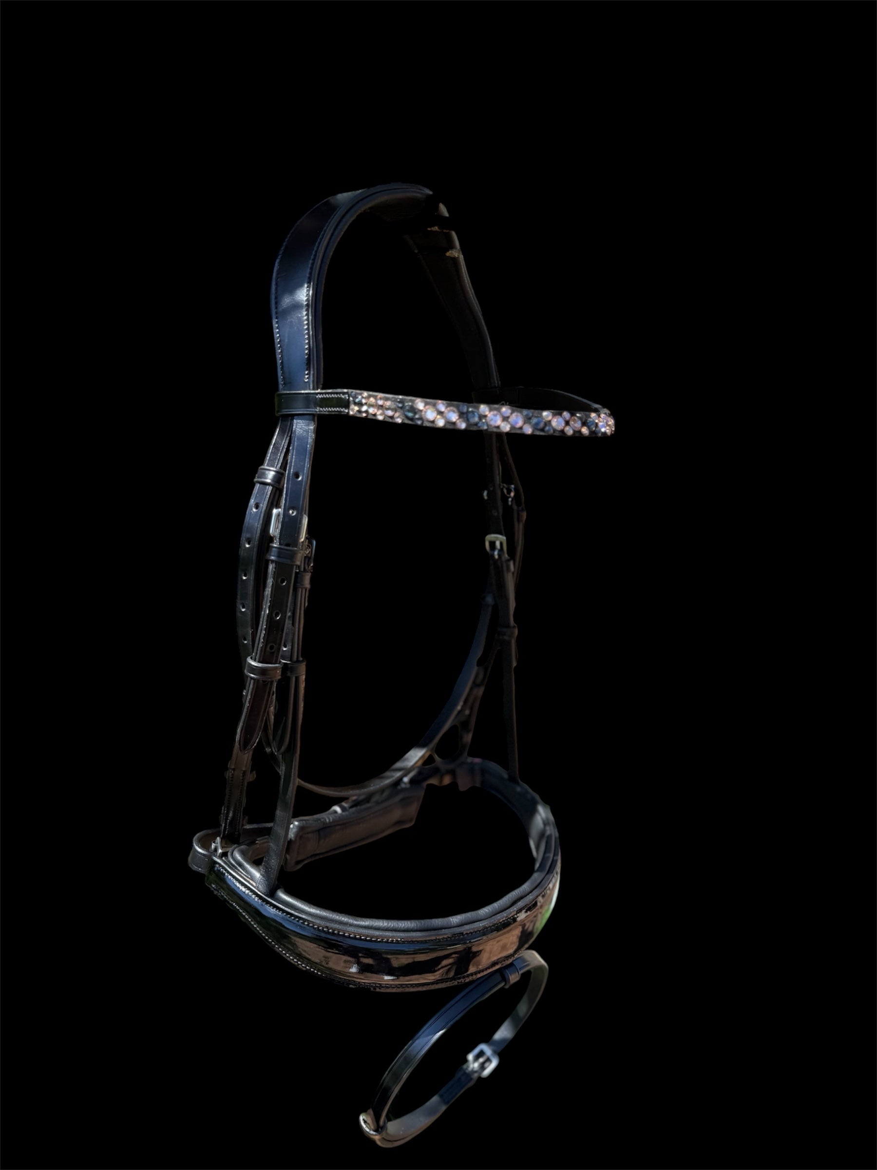 ITALIAN Leather Premium Snaffle Dressage Bridle | Black Leather